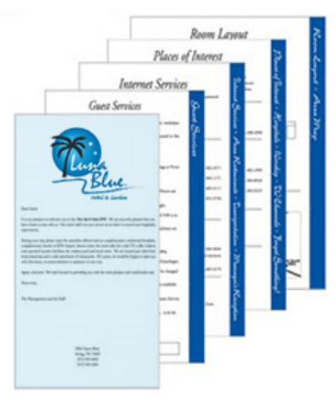 Binder Inserts-Full Color used by hotel and hospitality teams