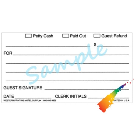 Petty Cash Slips used by hotel and hospitality teams