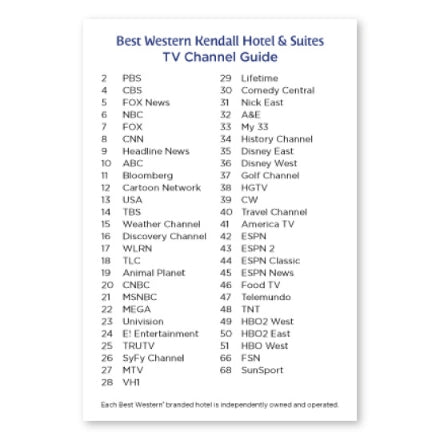 Hospitality Guides (Flat Cards) used by hotel and hospitality teams