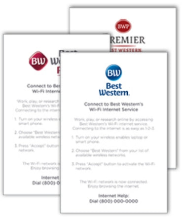 Internet Access Cards used by hotel and hospitality teams