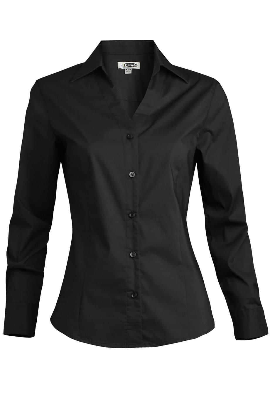 Ladies' V-Neck Broadcloth Blouse