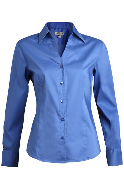 Ladies' V-Neck Broadcloth Blouse