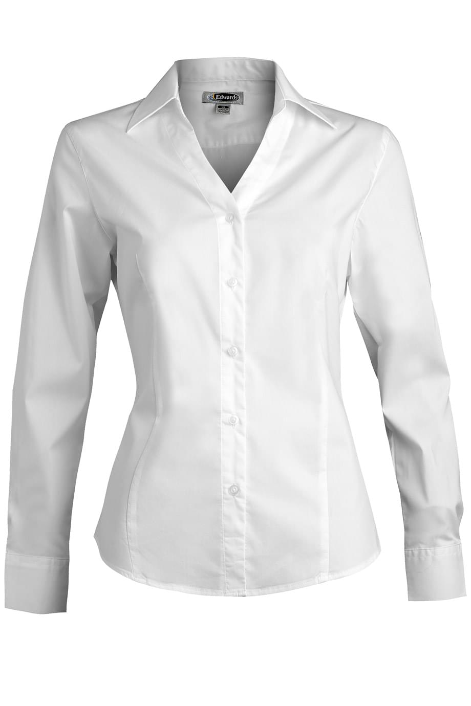 Ladies' V-Neck Broadcloth Blouse