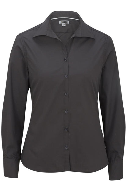 Ladies' Open Neck Poplin - Long Sleeve
