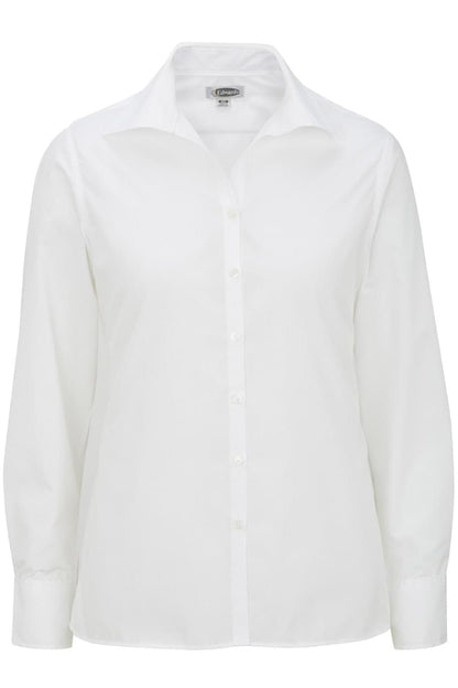 Ladies' Open Neck Poplin - Long Sleeve
