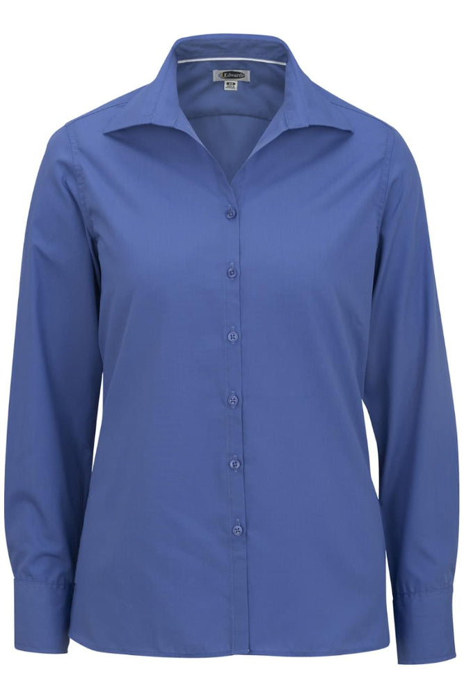 Ladies' Open Neck Poplin - Long Sleeve