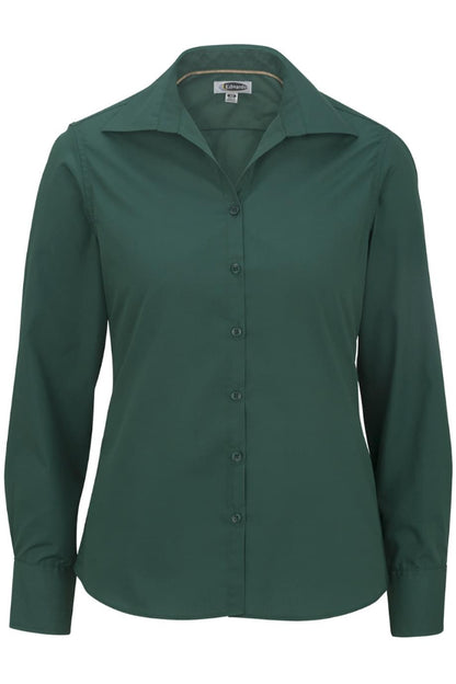 Ladies' Open Neck Poplin - Long Sleeve