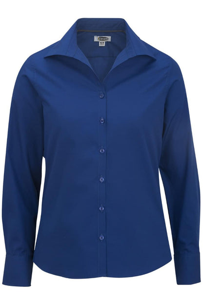 Ladies' Open Neck Poplin - Long Sleeve