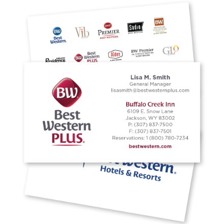 Best Western Plus Employee Business Cards 2 Sided