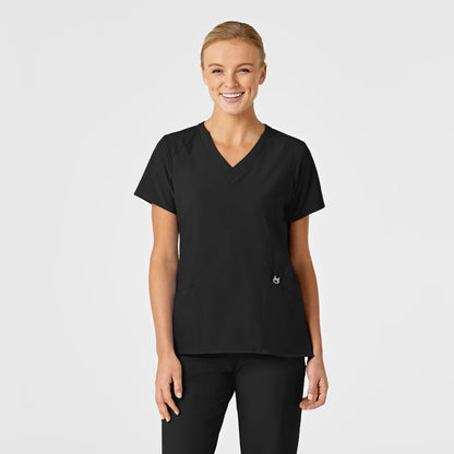 Ladies' Stylized V-Neck Top - Performance 4-way Stretch
