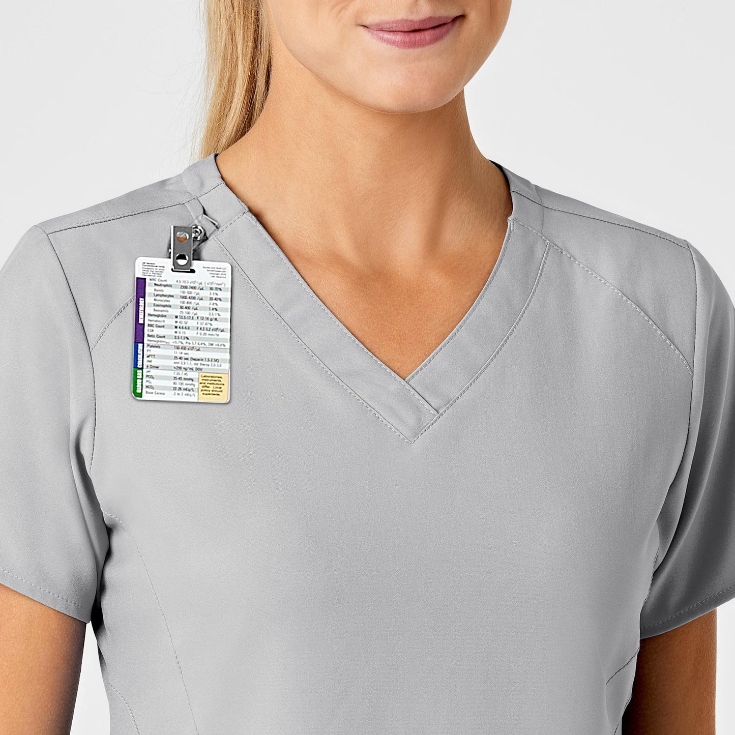 Ladies' Stylized V-Neck Top - Performance 4-way Stretch