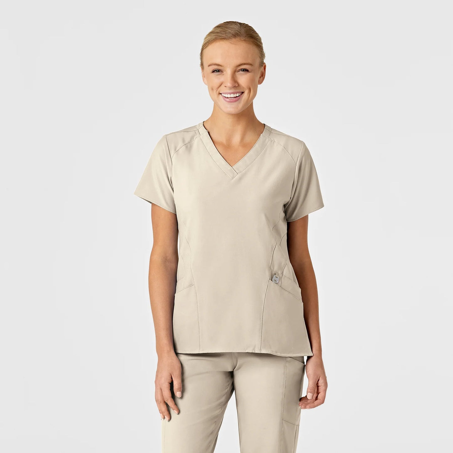 Ladies' Stylized V-Neck Top - Performance 4-way Stretch