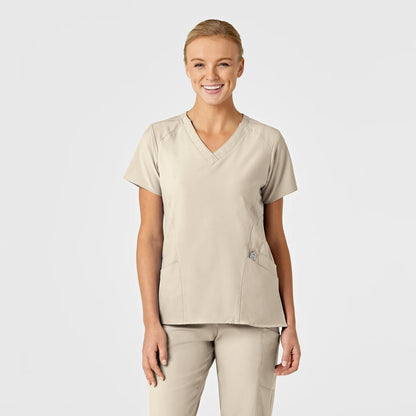 Ladies' Stylized V-Neck Top - Performance 4-way Stretch