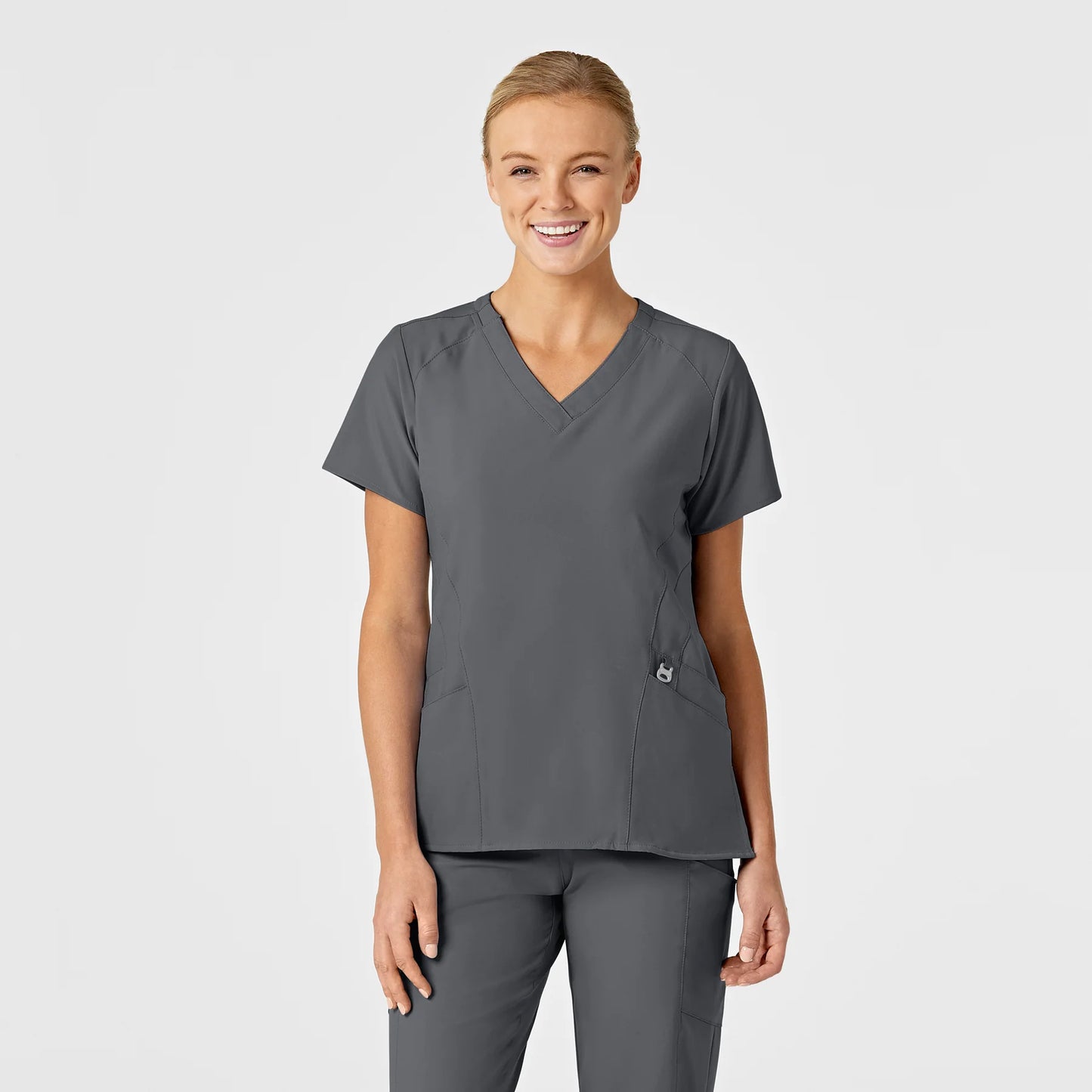 Ladies' Stylized V-Neck Top - Performance 4-way Stretch