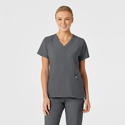 Ladies' Stylized V-Neck Top - Performance 4-way Stretch