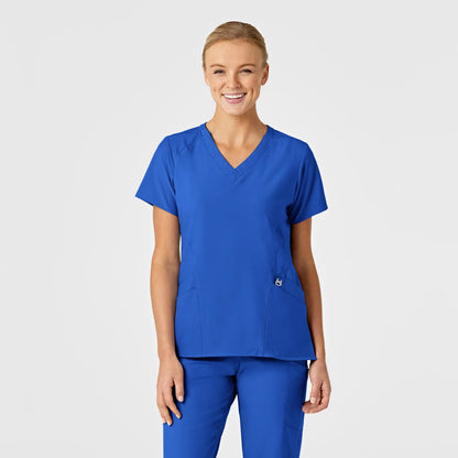 Ladies' Stylized V-Neck Top - Performance 4-way Stretch