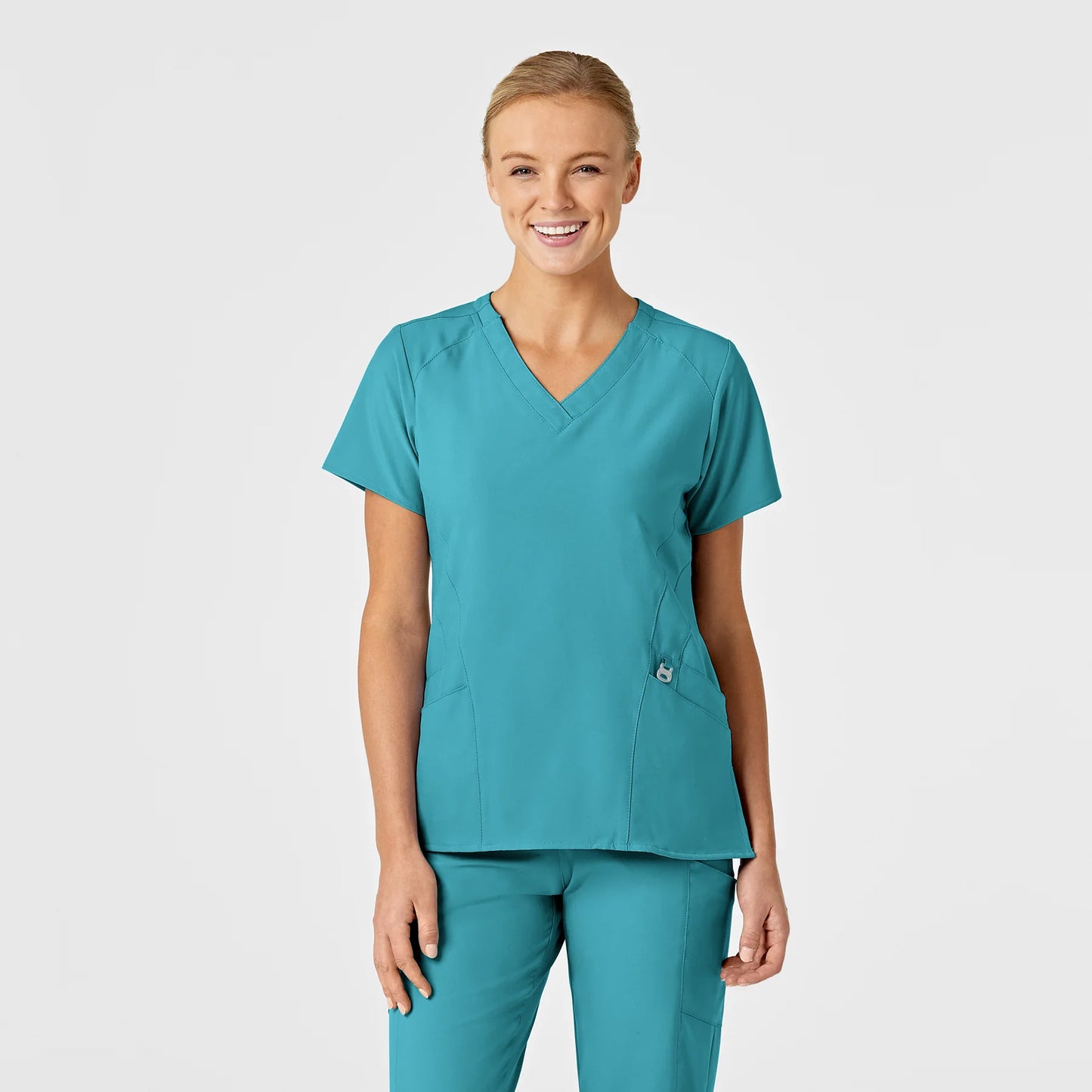 Ladies' Stylized V-Neck Top - Performance 4-way Stretch