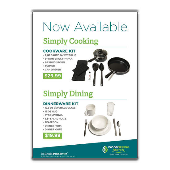 WoodSpring Suites Woodspring Suites Simply Cooking Simply Dining Sign
