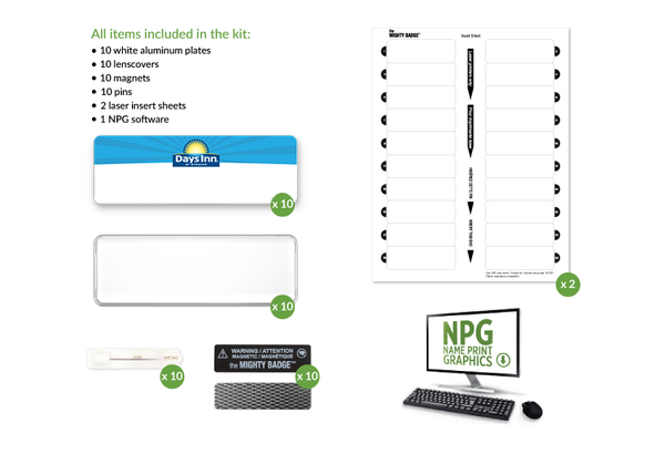Days Inn 10 Unit Reusable Name Badge Kit