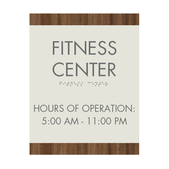 Quality Inn Fitness Center Sign with Hours