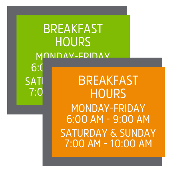 La Quinta Breakfast Hours Sign