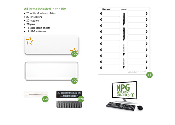 Quality Inn 20 Unit Reusable Name Badge Kit