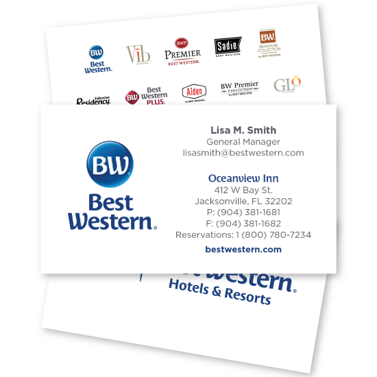 best western branded business card