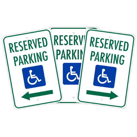 Quality Inn Reserved Parking Sign with Federal ISA Symbol