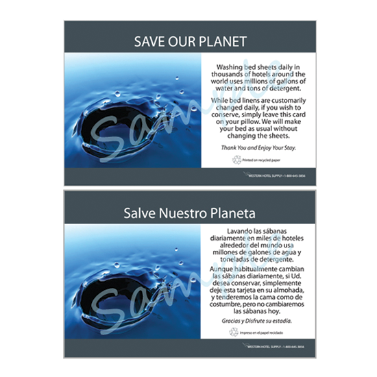 Quality Inn Save Our Planet Bed Linen Cards