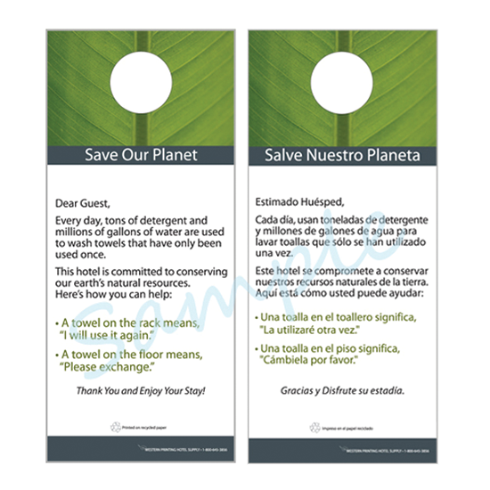 Quality Inn Save Our Planet Towel Hanger