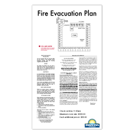 Days Inn Room Evacuation Plans (Acrylic)