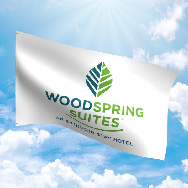 WoodSpring Suites Woodspring Suites Nylon Flag - White Background