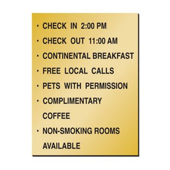 Rodeway Inn Front Desk Amenities Sign