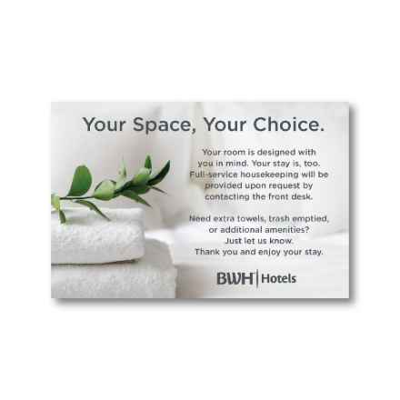 Best Western Plus Housekeeping Available on Request Mirror Decal