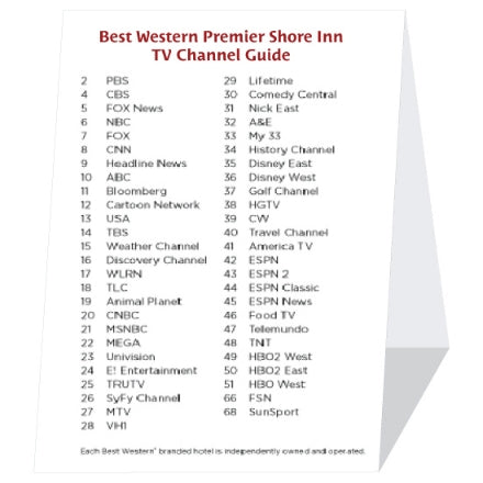 Hospitality Guides (Folded Cards)