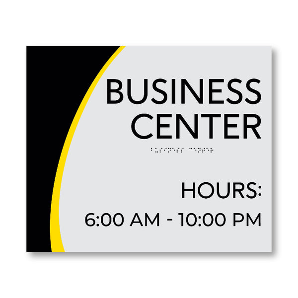 Super 8 Business Center Sign with Hours