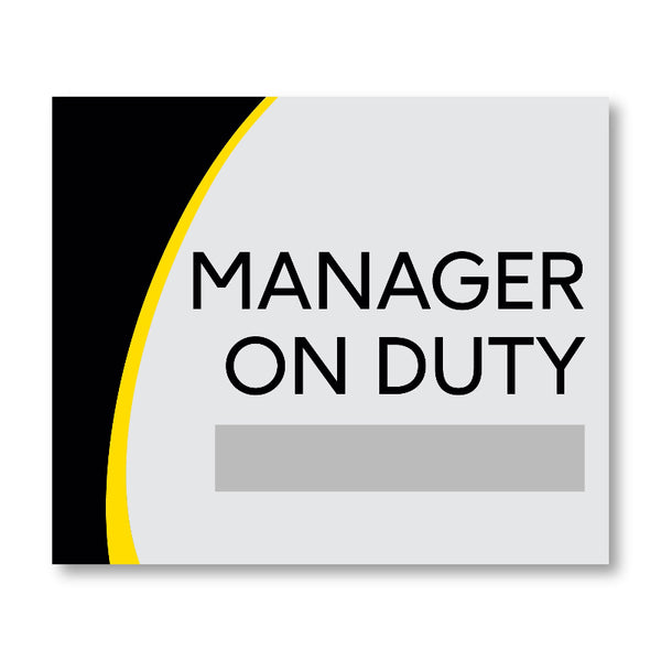 Super 8 Manager on Duty Sign
