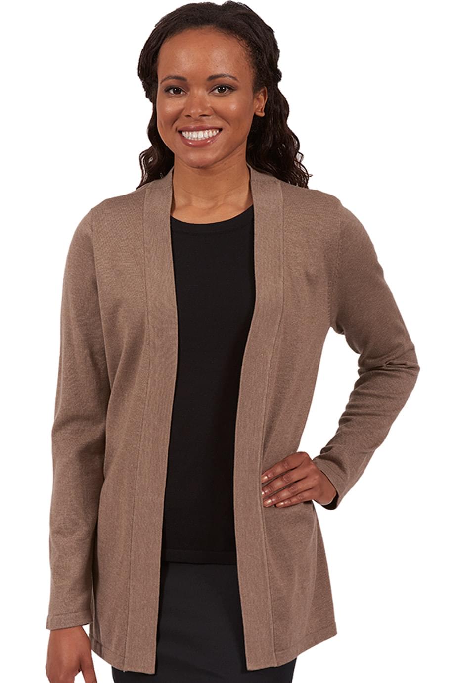Tri Blend Ladies Open Cardigan - Black