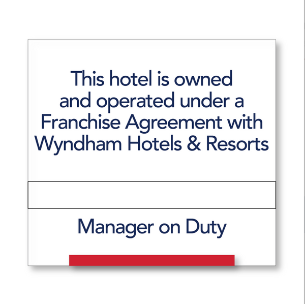 Hotel Informational Signs