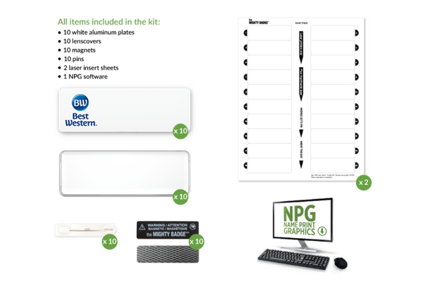 10- Branded Reusable Name Tag Kit