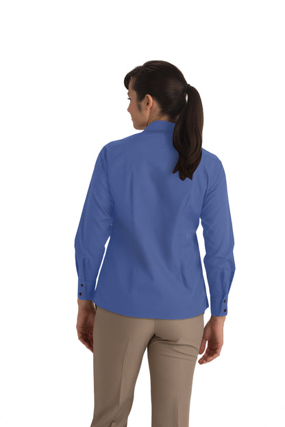 Ladies' Open Neck Poplin - Long Sleeve