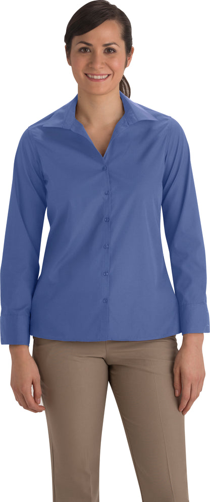 Ladies' Open Neck Poplin - Long Sleeve