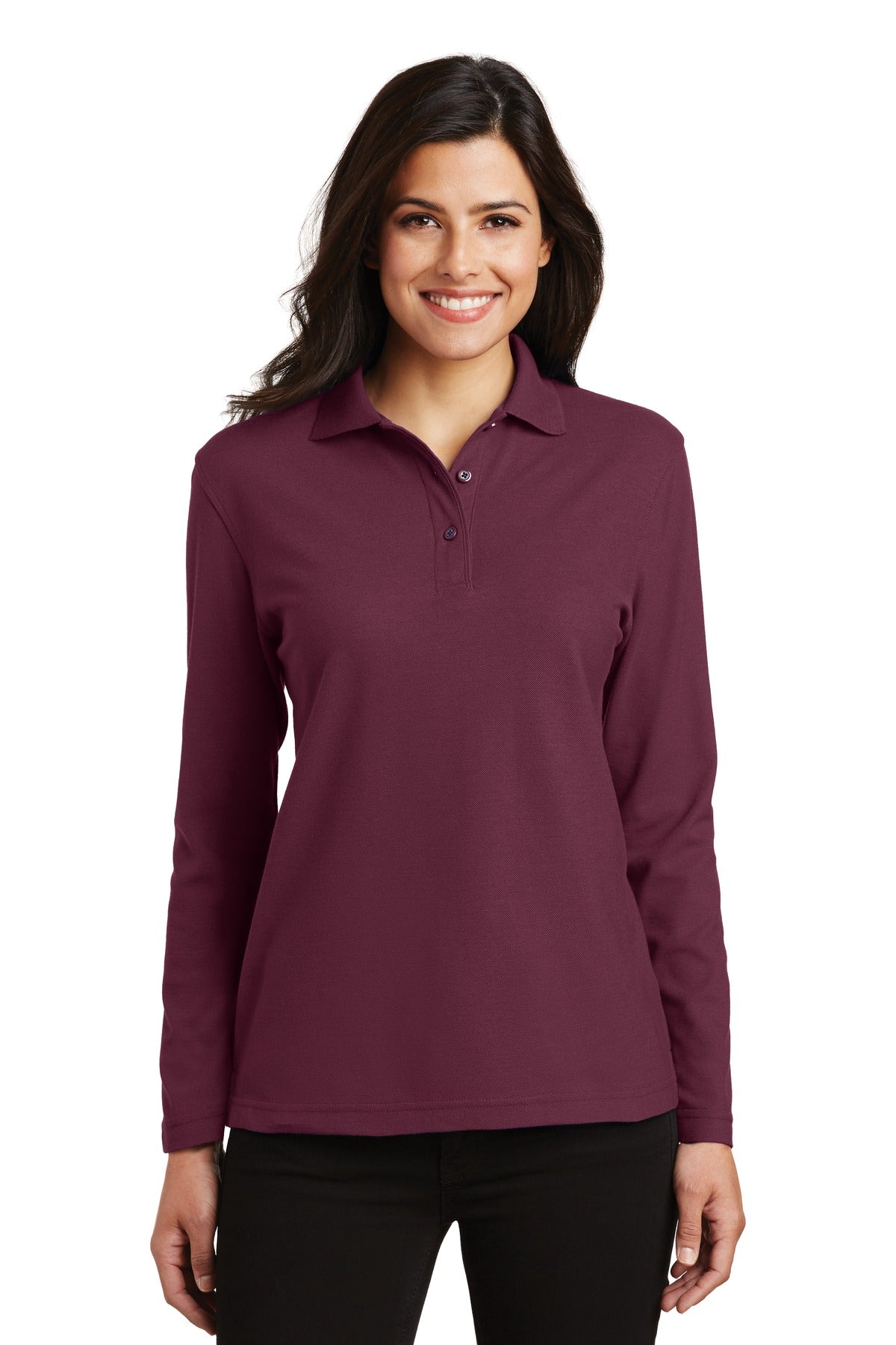 Ladies' Silk Touch Polo - Long Sleeve