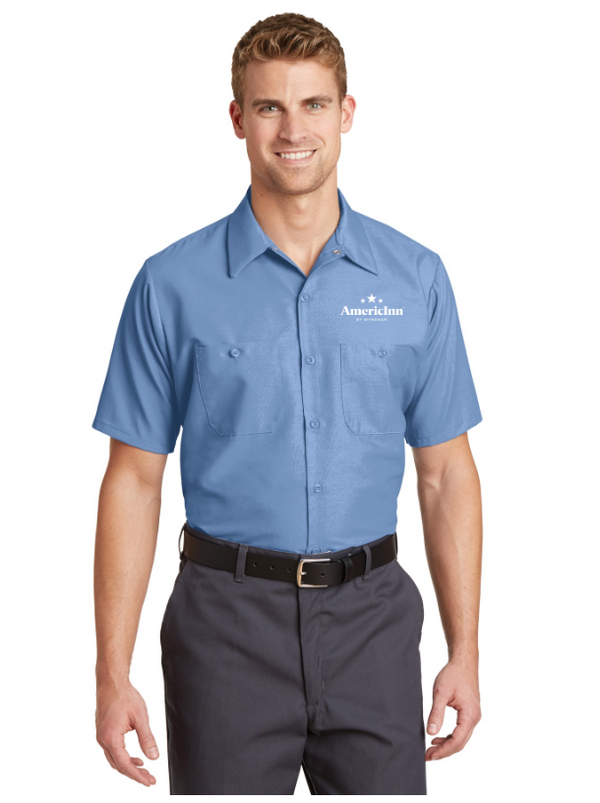 Maintenance Work Shirt in blue with an embroidered logo