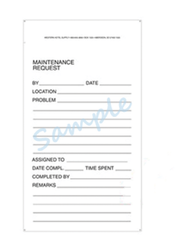 Hotel maintenance request form