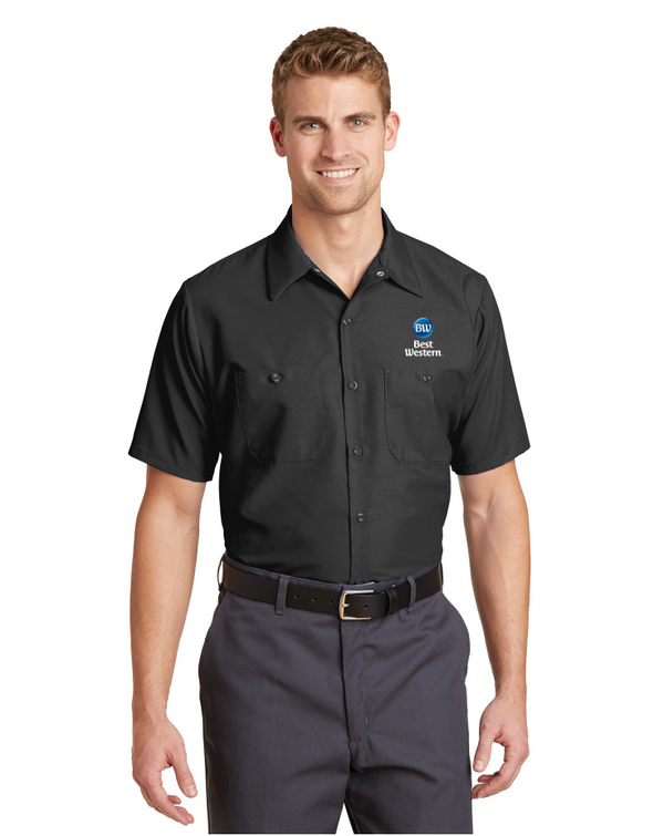 Maintenance Work Shirt in blue with an embroidered logo