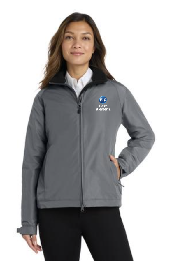 Quarter Zip in gray with an embroidered logo