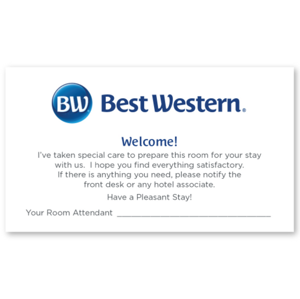 Best Western Housekeeping Card