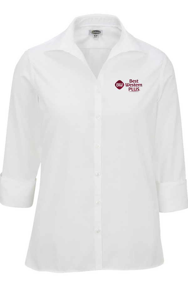 Best Western Plus Lightweight Poplin 3/4-Sleeve Ladies Shirt