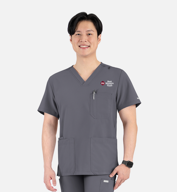Best Western Plus Men's 4 Pocket Banded V-Neck Top